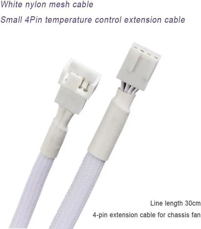 Alt view image 5 of 6 - 30CM/11.8inch Motherboard 4Pin Chassis Fan 3Pin 4Pin Fan Temperature Control Extension Cable CPU Fan Extension Cord