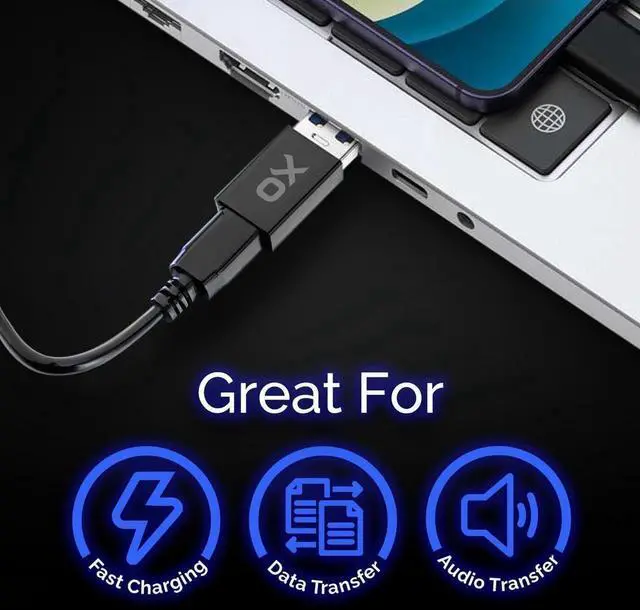 Alt view image 5 of 5 - Aomoproing         [10Gbps] USB to USB C Adapter: Small but Mighty! High-Speed Type-c to USB Adapter. [USB-C 3.2] USB C to USB A Adapter for Charging & Data Transfer (Black USB-C Female (3-Pack))