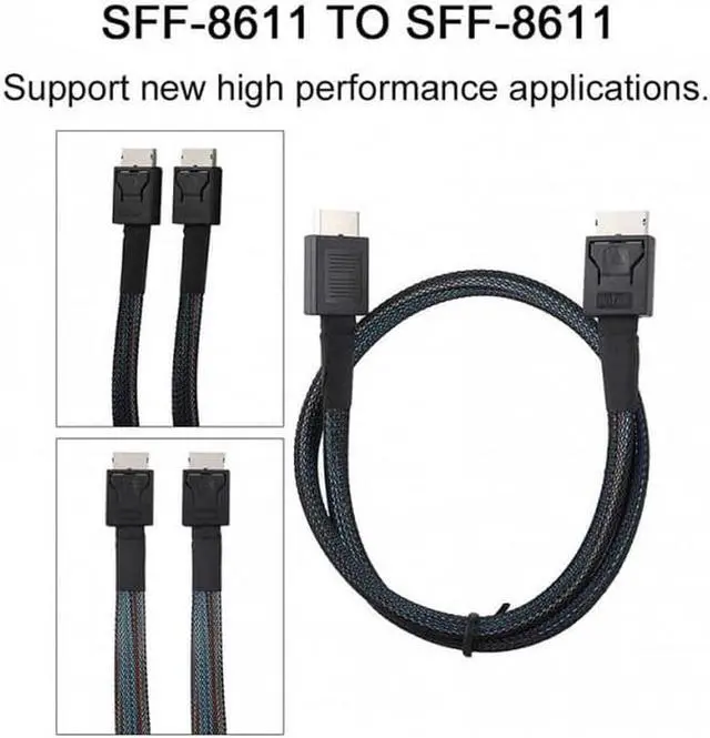 Alt view image 4 of 7 - Aomoproing  PCIe PCI-Express  4i to OCuLink SFF-8611 SSD Data Active Cable 50cm