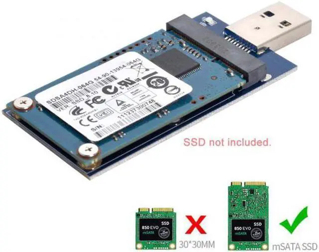 Alt view image 3 of 7 - Aomoproing Mini PCI-E mSATA to USB 3.0 External SSD PCBA Conveter Adapter Pen Driver Card with Case