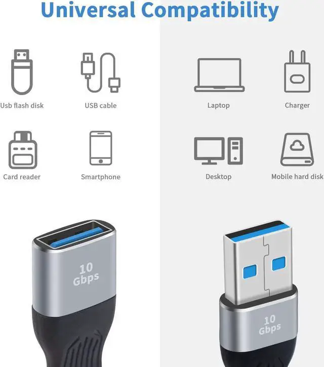 Alt view image 4 of 5 - Short USB 3.0 Extension Cable, 5inch Flat FPC USB 3.0 Extension Cable, USB 3.0 USB A Male to USB A Female, 10Gbps USB 3.1 Extender Cable for VR, Playstation, Keyboard, Printer, Scanner, USB Hub