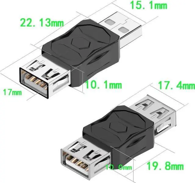 Alt view image 6 of 7 - USB 2.0 Adapter Set USB/Type C/Micro/Mini Male to Female Converter Connector (12 pcs)