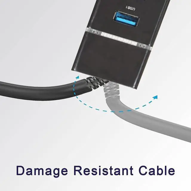 Alt view image 6 of 7 - USB Hub 4 x USB3.0, 4 Port USB 3.0 Hub with 1ft USB Splitter Cable Multi USB Port Expander, USB Hub for Laptop, PC, Mac, Printer, Mobile HDD, USB Flash Drive, School or Business Computer Accessories