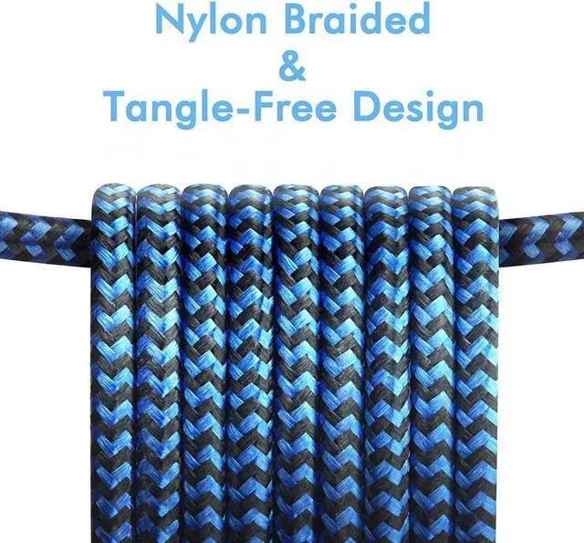 Alt view image 7 of 7 - USB C Cable, [5-Pack 3A] 3/3/6/6/10ft Fast Charge Various Lengths Durable Nylon Braided USB A to USB C Charging Cable Compatible with Samsung Galaxy S20/ S20 Plus/S10/S9/Note 20 Ultra/Google Pixel