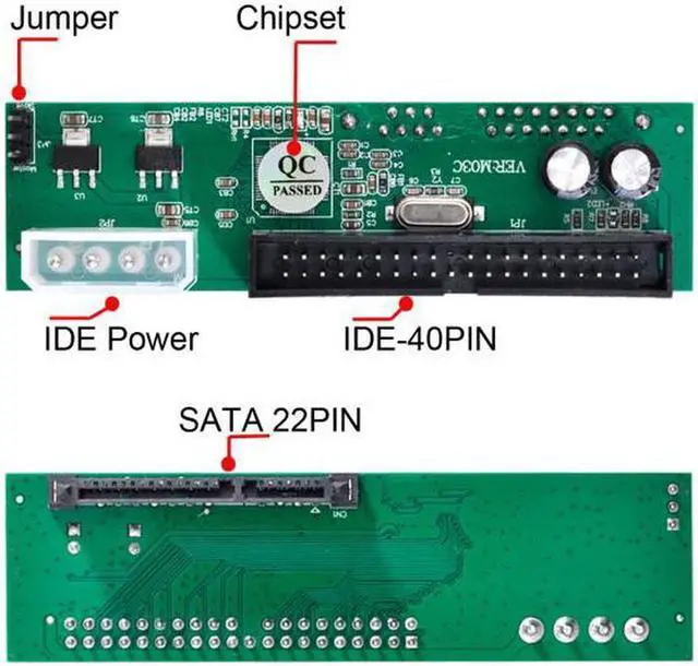 Alt view image 4 of 5 - Aomoproing  SATA Disk to IDE/PATA 40Pin Motherboard Converter Adapter PCBA for Desktop & 2.5 3.5" Hard Disk Drive