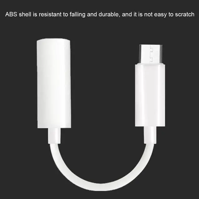 Alt view image 4 of 5 - White Type C To 3.5mm Converter Adapter USB-C Jack Earphone Headphone Cable Audio Aux Cable Adapter