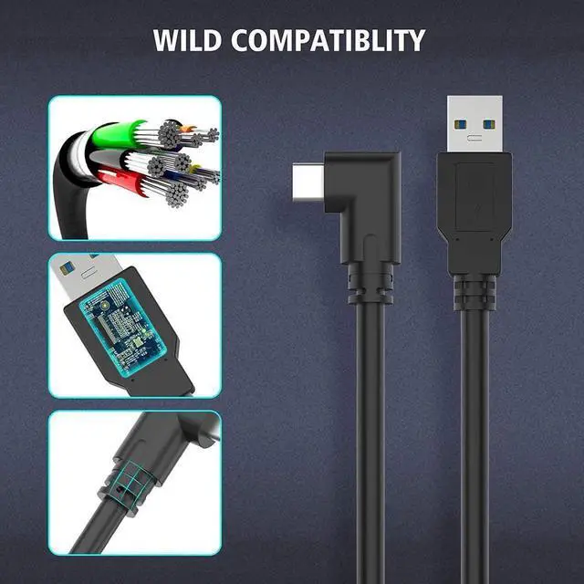 Alt view image 7 of 7 - for Oculus Link Cable 16FT (5M), VR USB 3.0 USB A to USB C for Quest 2 Link Headset Cable, USB 3.2 Type C to A High Speed Data Transfer & Fast Charging Cord Compatible for Quest 1/2 and Gaming PC VR