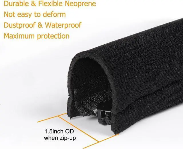 Alt view image 5 of 7 - Cord Organizer System Cable Management Sleeve, 19.5 inch, Wire Cover with Zipper, Cable Wrap, Cord Sleeves for TV, Computer, Office, Home Entertainment, 4 Pack