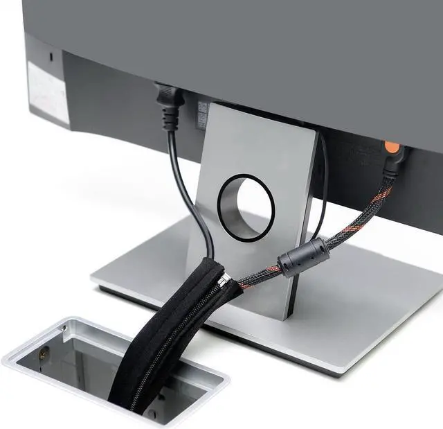 Alt view image 2 of 7 - Cord Organizer System Cable Management Sleeve, 19.5 inch, Wire Cover with Zipper, Cable Wrap, Cord Sleeves for TV, Computer, Office, Home Entertainment, 4 Pack