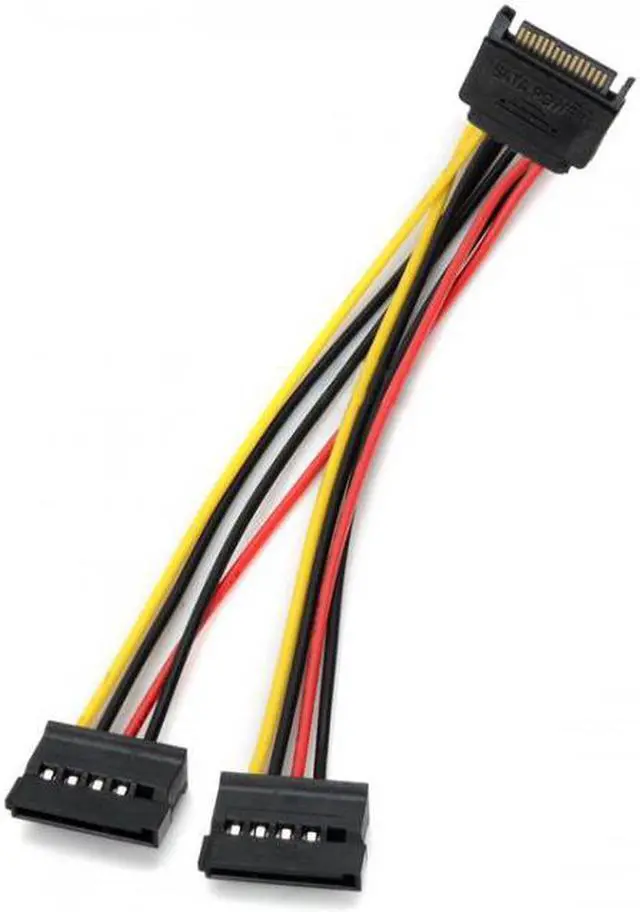 Alt view image 6 of 7 - Aomoproing SATA II Hard Disk Power Male to 2 Female Splitter Y 1 to 2 Extension Cable