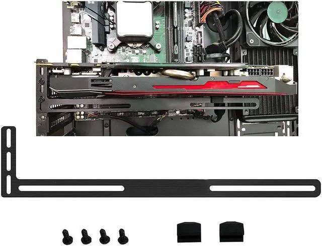 Alt view image 5 of 5 - Durable Aluminum Bracket for Graphics Card GPU Card Holder Suit L-shaped Support Universal Radiator Motherboard