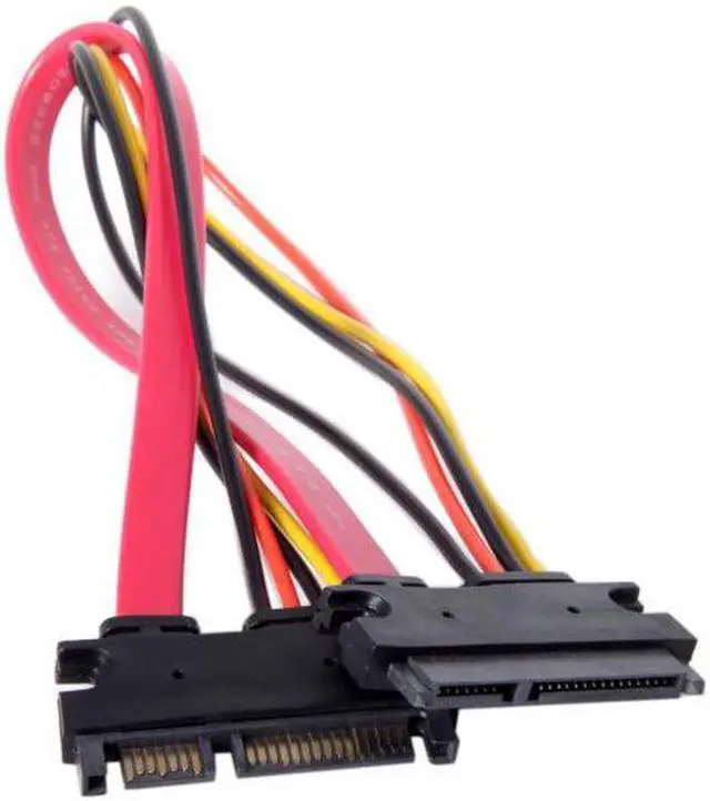 Alt view image 5 of 7 - Aomoproing SATA III 3.0 7+15 22 Pin SATA Male to Female Data Power Extension Cable 30cm Red Color