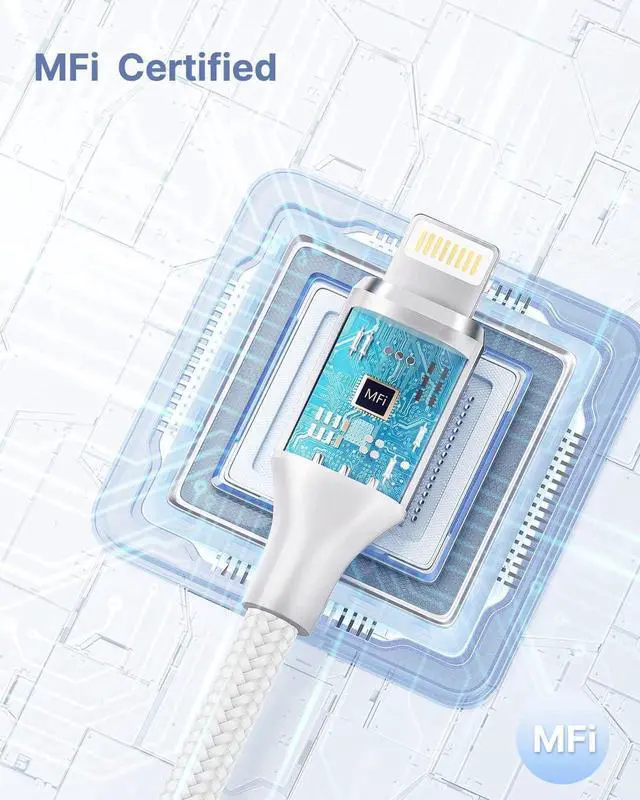 Alt view image 5 of 7 - Aioneus Short iPhone Charger Cord 1ft 2Pack, Apple Certified USB A to Lightning Cable 1 Foot Nylon Braided Short iPhone Cable Fast Charging for iPhone 14 13 12 11 Pro Max XR XS 8 7 6 Plus SE