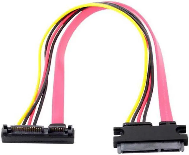 Main image of Aomoproing Up Angled SATA III 3.0 7+15 22 Pin SATA Male to Female Data Power Extension Cable 30cm