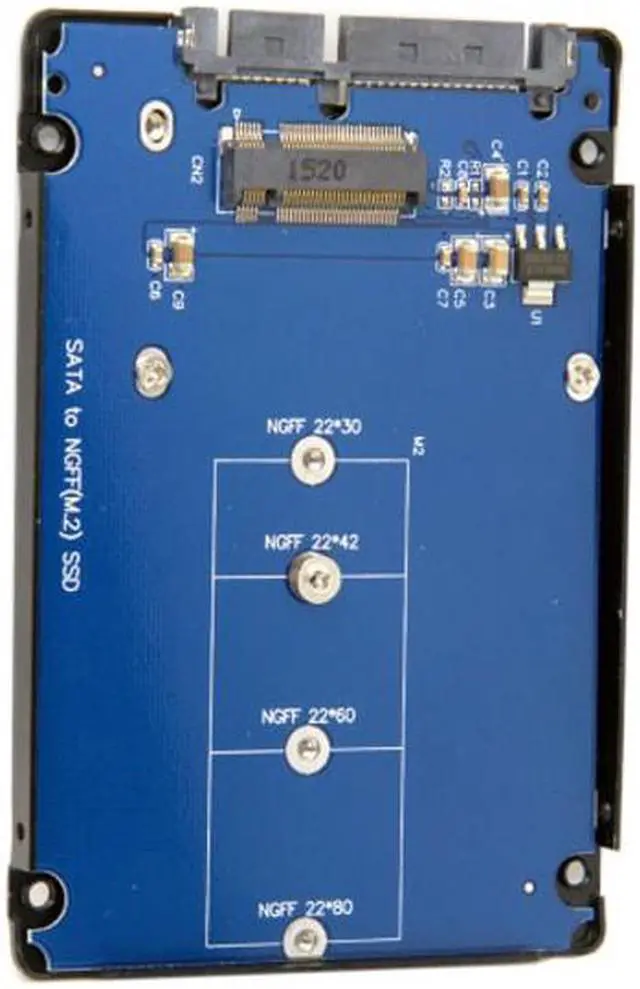 Alt view image 6 of 7 - Aomoproing B+M Key Socket 2 M.2 NGFF (SATA) SSD to 2.5 SATA Adapter Card Adapter with Black Metal Case