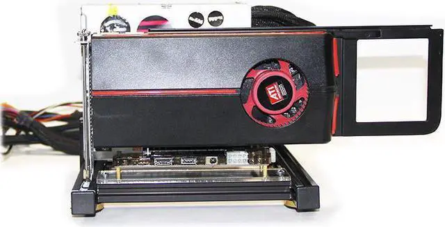 Alt view image 5 of 6 - Graphics card holder DIY external graphics card base with power supply base for ATX PSU aluminum support EXP GDC graphics card d