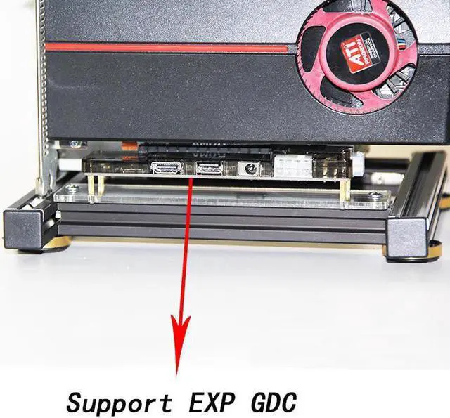 Alt view image 4 of 6 - Graphics card holder DIY external graphics card base with power supply base for ATX PSU aluminum support EXP GDC graphics card d