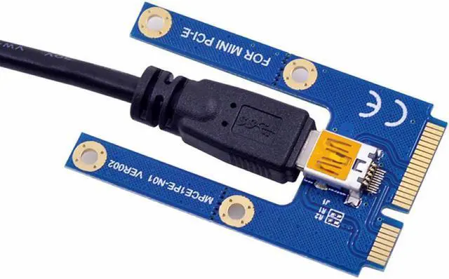 Alt view image 2 of 6 - Notebook External Graphics Card Mini PCI-E to PCI-E x16 Riser Card External Graphics Card + 60 Laptop USB Cable Riser Card