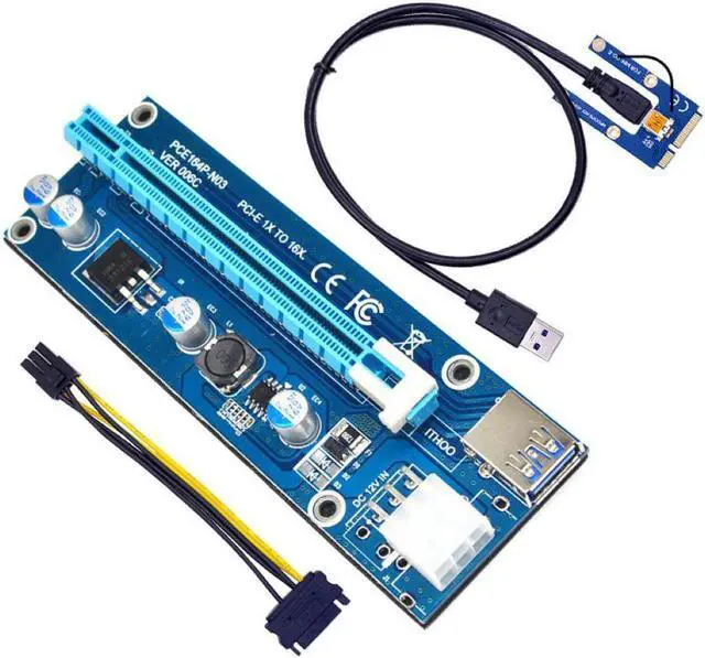 Alt view image 3 of 6 - Notebook External Graphics Card Mini PCI-E to PCI-E x16 Riser Card External Graphics Card + 60 Laptop USB Cable Riser Card