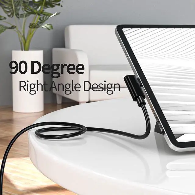 Alt view image 3 of 6 - 16FT/5M USB C to USB C High Speed Data Transfer & Fast Charging Cord 90 Degree Angled Cable Compatible for Oculus Link Quset 2 and Quest Steam VR, USB 3.2 Gen 2 10Gbps Virtual Reality Headset Cable