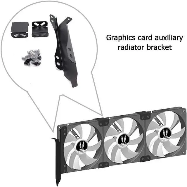 Alt view image 2 of 6 - 1 set of Fan Mounting Bracket PCI slot Dual Fan Mounting Bracket 90 Mm 120 Mm Fan Connector For Desktop Graphics Card Bracket