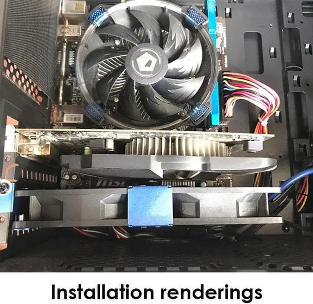 Alt view image 3 of 6 - 1 set of Fan Mounting Bracket PCI slot Dual Fan Mounting Bracket 90 Mm 120 Mm Fan Connector For Desktop Graphics Card Bracket