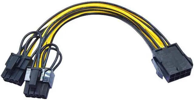 Main image of 20CM Pc Power Supply CPU Molex 8 Pin To 2 PCI-e 8 (6+2) Pin Pci Express Graphics Card Connectors Internal Cable Power Splitters
