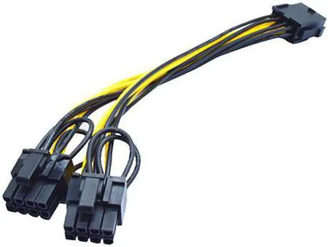 Alt view image 4 of 6 - 20CM Pc Power Supply CPU Molex 8 Pin To 2 PCI-e 8 (6+2) Pin Pci Express Graphics Card Connectors Internal Cable Power Splitters