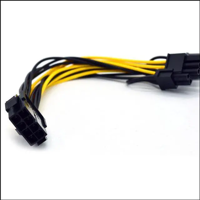 Alt view image 5 of 6 - 20CM Pc Power Supply CPU Molex 8 Pin To 2 PCI-e 8 (6+2) Pin Pci Express Graphics Card Connectors Internal Cable Power Splitters