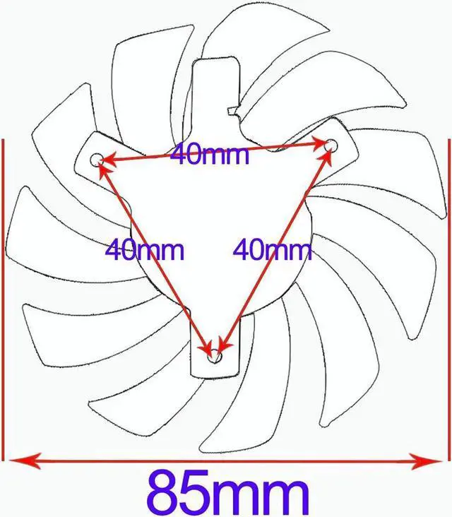 Alt view image 2 of 4 - 85MM Cooler Fan Replacement For MSI GeForce GTX 1650 AERO ITX 4G OC Graphics Card XY-D09010SM DC 12V 2Pin