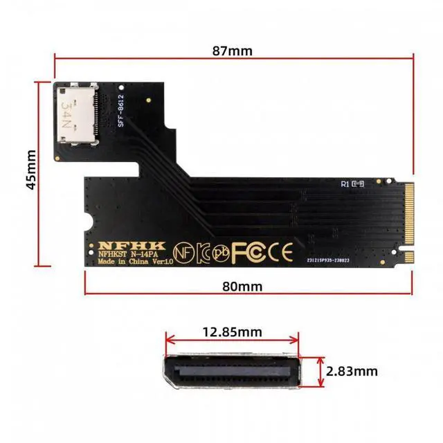 Alt view image 7 of 7 - Aomoproing PCI-E 4.0 M.2 M-key to Oculink  Host Adapter for 2022 2023 ThinkBook 14+ External Graphics Card & SSD
