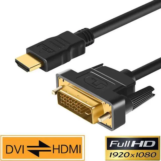 Main image of HDMI to DVI Cable DVI to HDMI Male 24+1 DVI-D Male Adapter Gold Plated 1080P for HD HDTV HD PC Projector PS4 etc. (9 Feet 3 Meters)