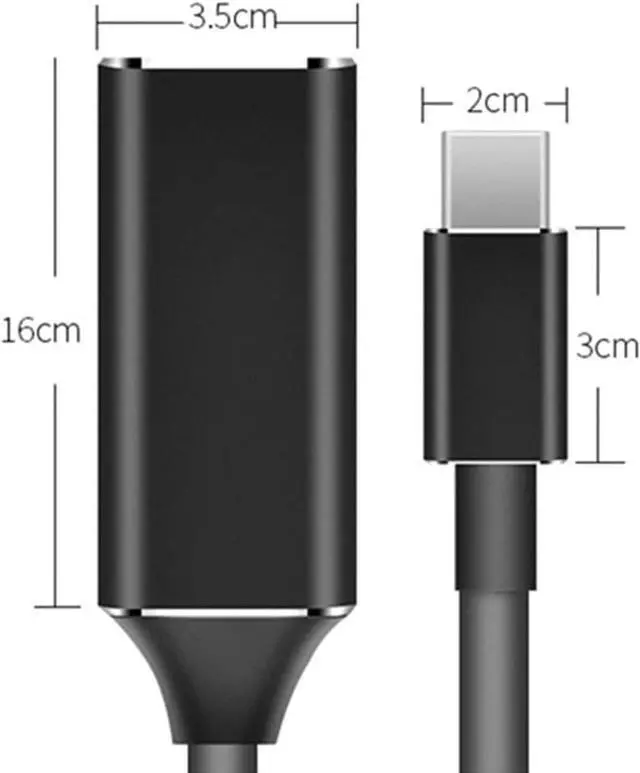 Alt view image 2 of 7 - USB C to HDMI Adapter, USB-C(Type C/Thunderbolt 3) to HDMI Adapter for MacBook Pro/Air 2019/2018, iPad Pro 2018, Dell XPS 13/15, Surface Go/Pro 7 and More (Color: Black)