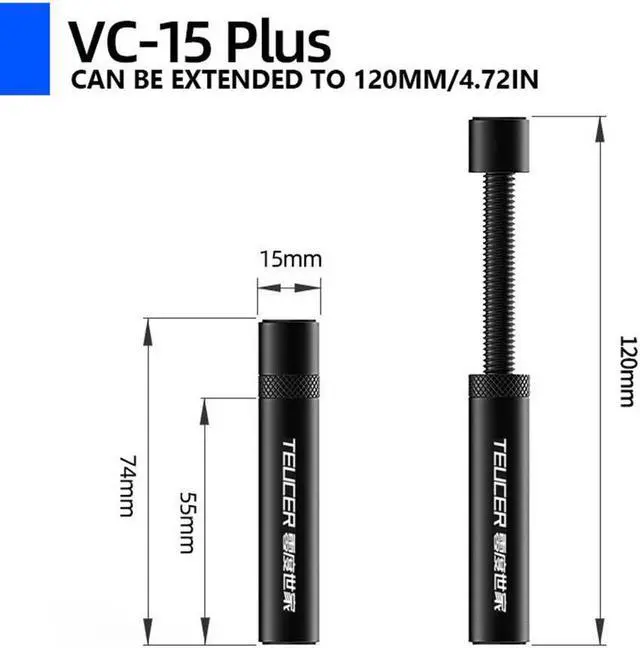 Alt view image 6 of 6 - VC-15 Graphics Card GPU Brace Support Aluminum Alloy Telescopic Rotating Video Card Holder Stand Bracket Jack Desktop PC Case