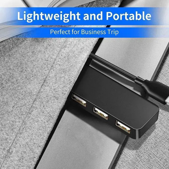 Alt view image 4 of 7 - USB Hub, 4-Port Ultra Slim USB 2.0 Splitter Extender Expander for iMac Pro/MacBook Air/Mac Mini/Pro/Surface Pro/Notebook PC/Laptop/USB Flash Drives/Mobile HDD/All USB Peripherals