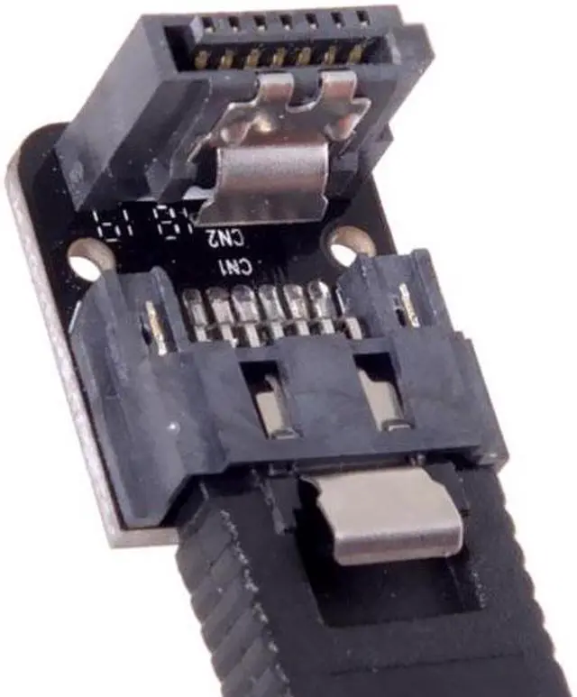 Alt view image 4 of 7 - Aomoproing SATA 7Pin Female to 7pin Male 90 Degree Down Angled Adapter Mainboard Motherboard for Desktops SSD HDD