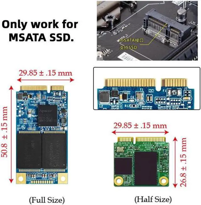Alt view image 6 of 7 - Aomoproing   Dual MSATA Mini-SATA SSD Card JBOD Raid0 Span Bridge to 2.5inch SATA Combo HDD Disk Drive Enclosure
