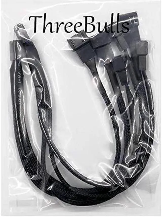 Alt view image 7 of 7 - 2 Pack 4Pin PWM Fan Splitter Cable Sleeved Braided Adapter Computer PC Fan Power Extension Cable 1 to 3 Converter for Computer ATX Case 4Pin3Pin Cooling Fan Cable 106 1 to 3