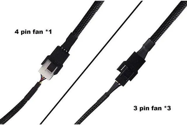Alt view image 2 of 6 - PWM Fan Splitter Cable 4 Pin Black Sleeved Case Fan Splitter Cable 1 to 4 Converter Braided Y Splitter Computer PC Fan Extension Power Cable 10.5 Inches 2 Pack