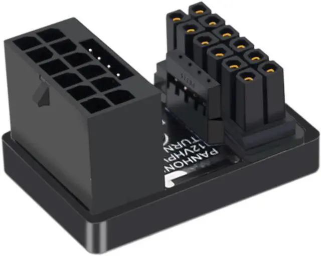 Main image of 16P to 16P PCIe 5.0 Graphics Card Connector Adapter ATX3.0 Power Supply 12VHPWR 12+4 16P 600W Male/Female 180 Degree Steering Head - Mode A - Black
