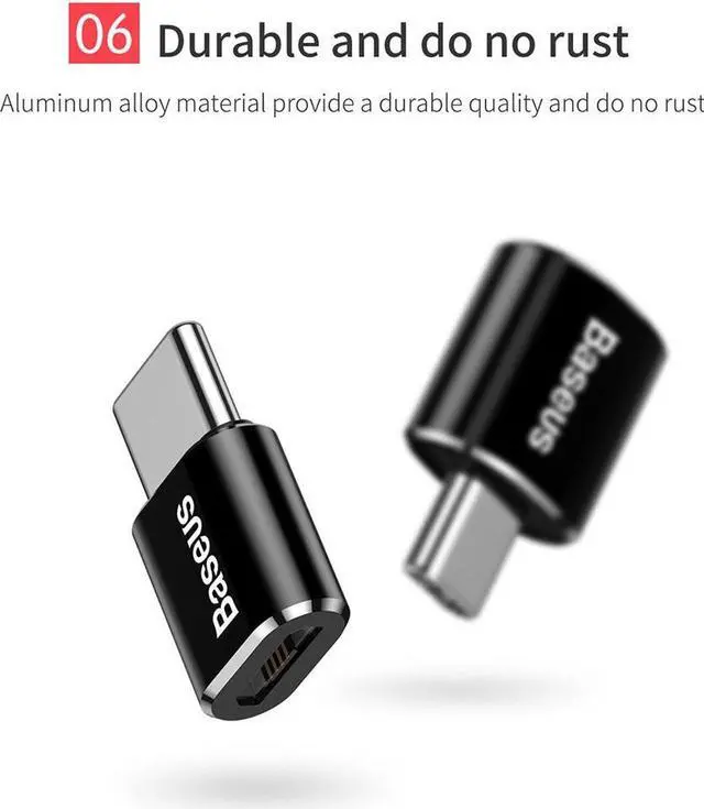 Alt view image 4 of 7 - Micro USB To Type C OTG Adapter Converter Micro USB Female To USB-C Male Converter