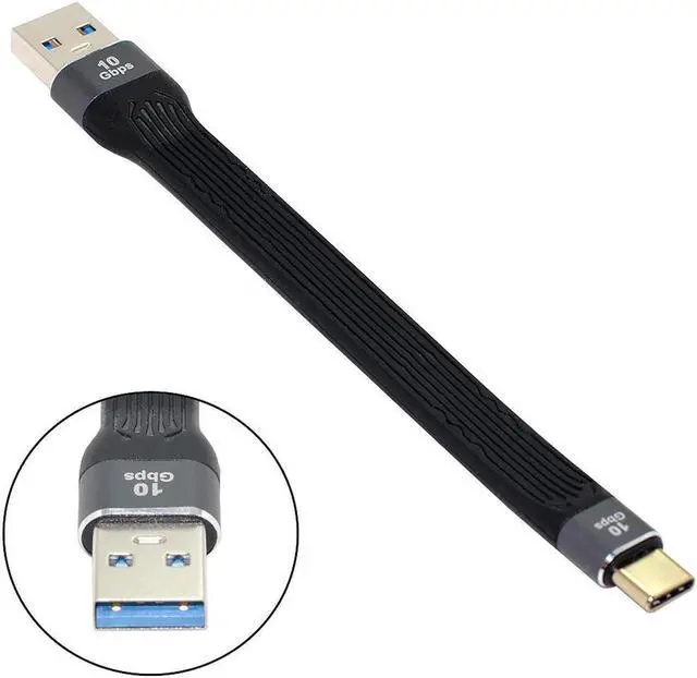 Alt view image 5 of 7 - Aomoproing  10Gbps USB 3.1 Type C Male to USB3.0 Type A Male Flat Slim FPC Data Cable for LaptopPhone