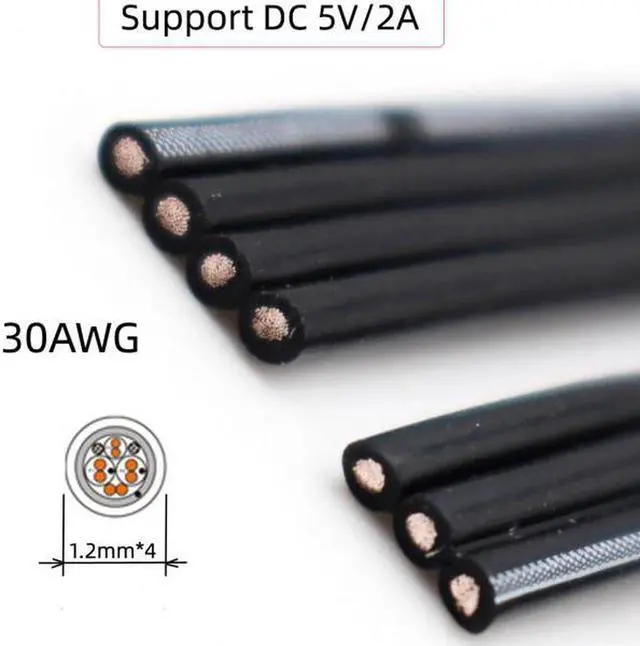 Alt view image 2 of 7 - Aomoproing 13cm USB 2.0 Type-A Male to USB-C Type-C Left Right Angled 90 Degree Data Flat Slim FPC Cable for FPVDiskPhone