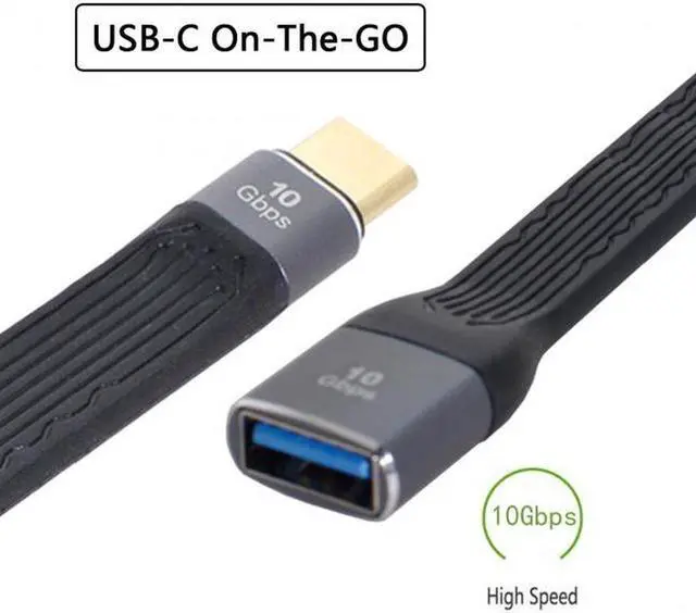 Alt view image 4 of 7 - Aomoproing  USB 3.1 Type C Male Host to USB3.0 Type A Female OTG Flat Slim FPC Data Cable for LaptopPhone