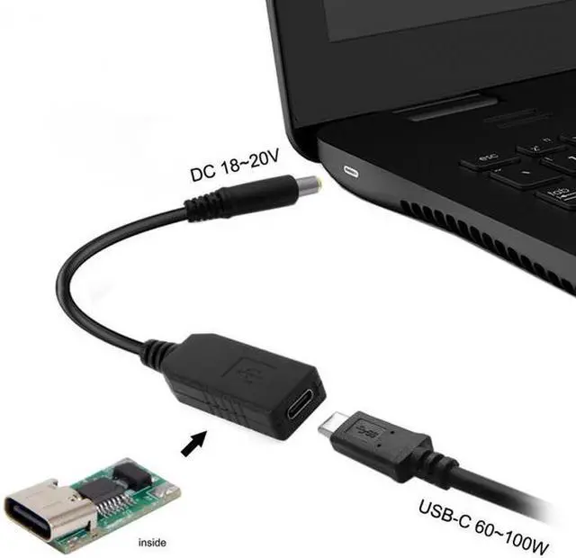 Alt view image 6 of 7 - Aomoproing USB 3.1 Type C USB-C to DC 20V 4.0 1.7mm Power Plug PD Emulator Trigger Charge Cable for Laptop