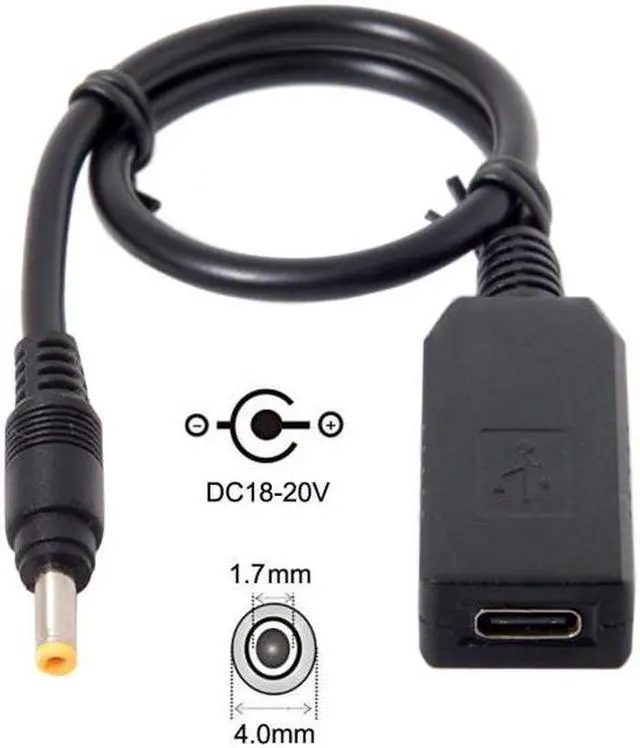 Alt view image 2 of 7 - Aomoproing USB 3.1 Type C USB-C to DC 20V 4.0 1.7mm Power Plug PD Emulator Trigger Charge Cable for Laptop