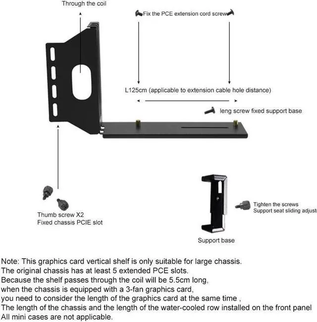Alt view image 2 of 6 - VGA Graphics Video Card Vertical Mounting Bracket Extension Cable Set 90Degree 20CM Extension Cable for 3.0 Graphics Cards ATX 20cm