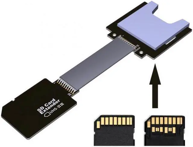 Alt view image 3 of 6 - Aomoproing  SD Male Extender to SD Card Female Extension Cable Adapter Flexible SD/SDHC/SDXC UHS-III UHS-3