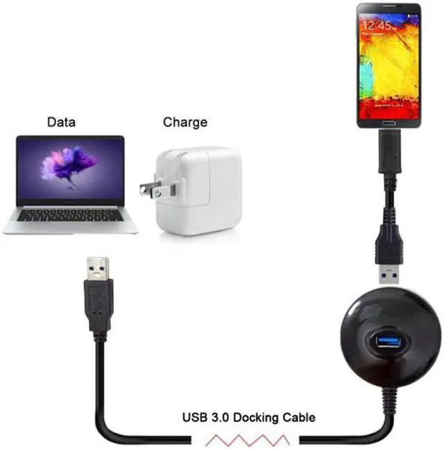 Alt view image 3 of 7 - Aomoproing USB 3.0 Type-A Male to Female Extension Dock station Docking Cable 0.8m