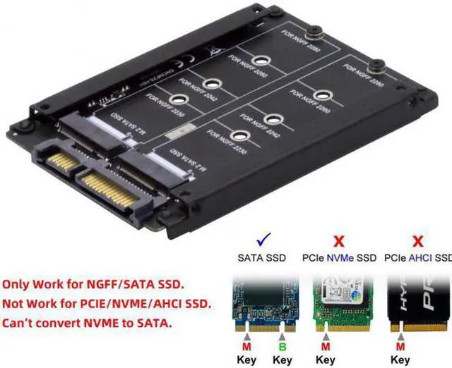 Alt view image 4 of 7 - Aomoproing Dual NGFF B+M Key M.2 SSD Card JOBD Raid0 Span Bridge to 2.5inch SATA Combo HDD Disk Drive Enclosure